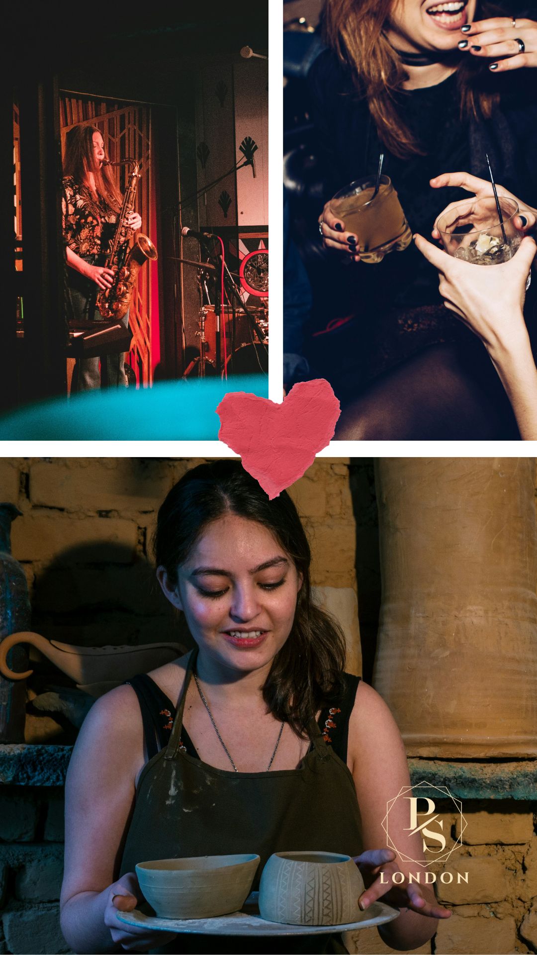 cultural and original date night ideas in London as illustrated in this collage of images.