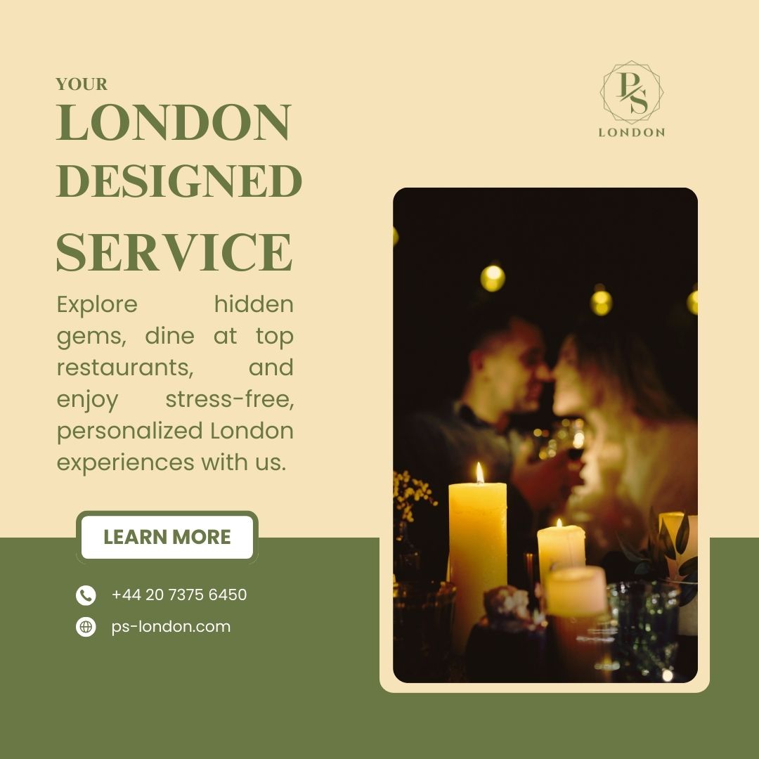 a promotional banner for PS London event planning service for individuals and corporations